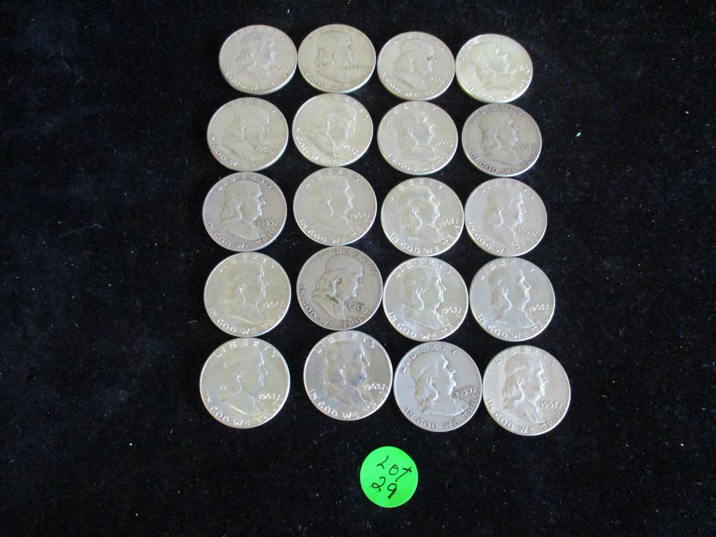 20PC Franklin Halves $10Face (1 of 6)