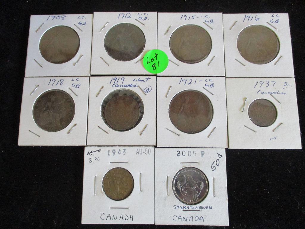 10PC canadian Coin Lot 1908-2005 (1 of 11)