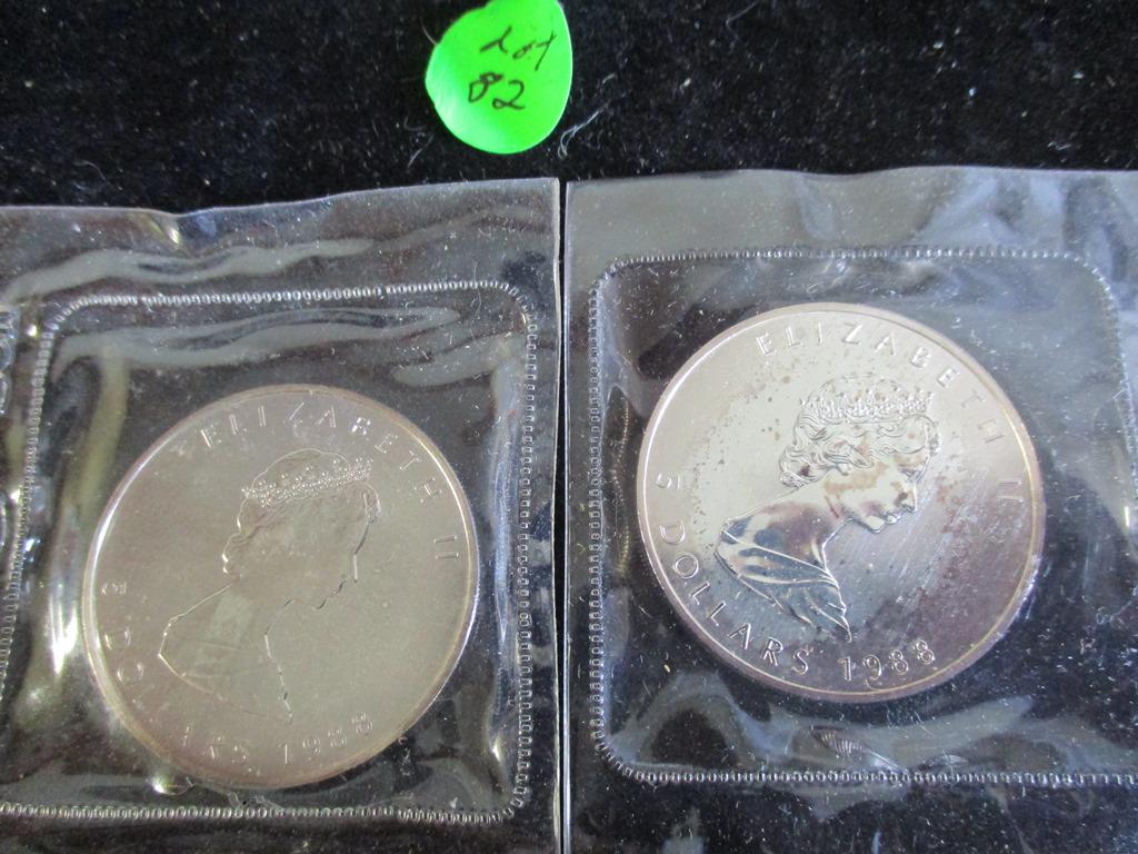 2PC Silver Canadain 5 Dollar Coins (1 of 4)