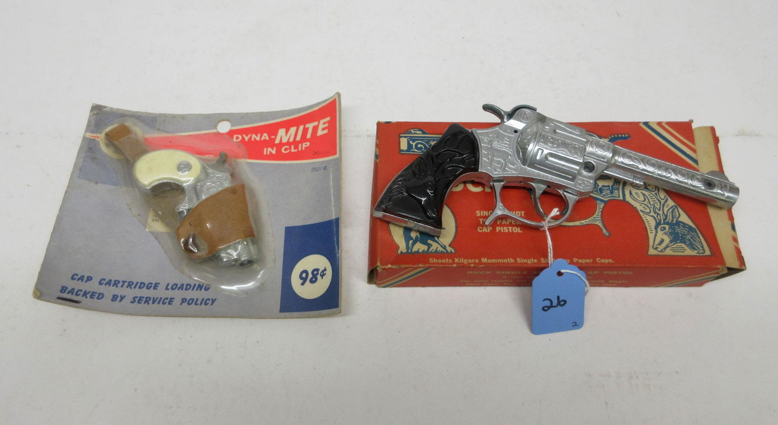 KILGORE BUCK CAP GUN & NICHOLS DYNA-MITE CAP GUN - BOTH: KILGORE BUCK CAP GUN & NICHOLS DYNA-MITE CAP GUN - BOTH OB