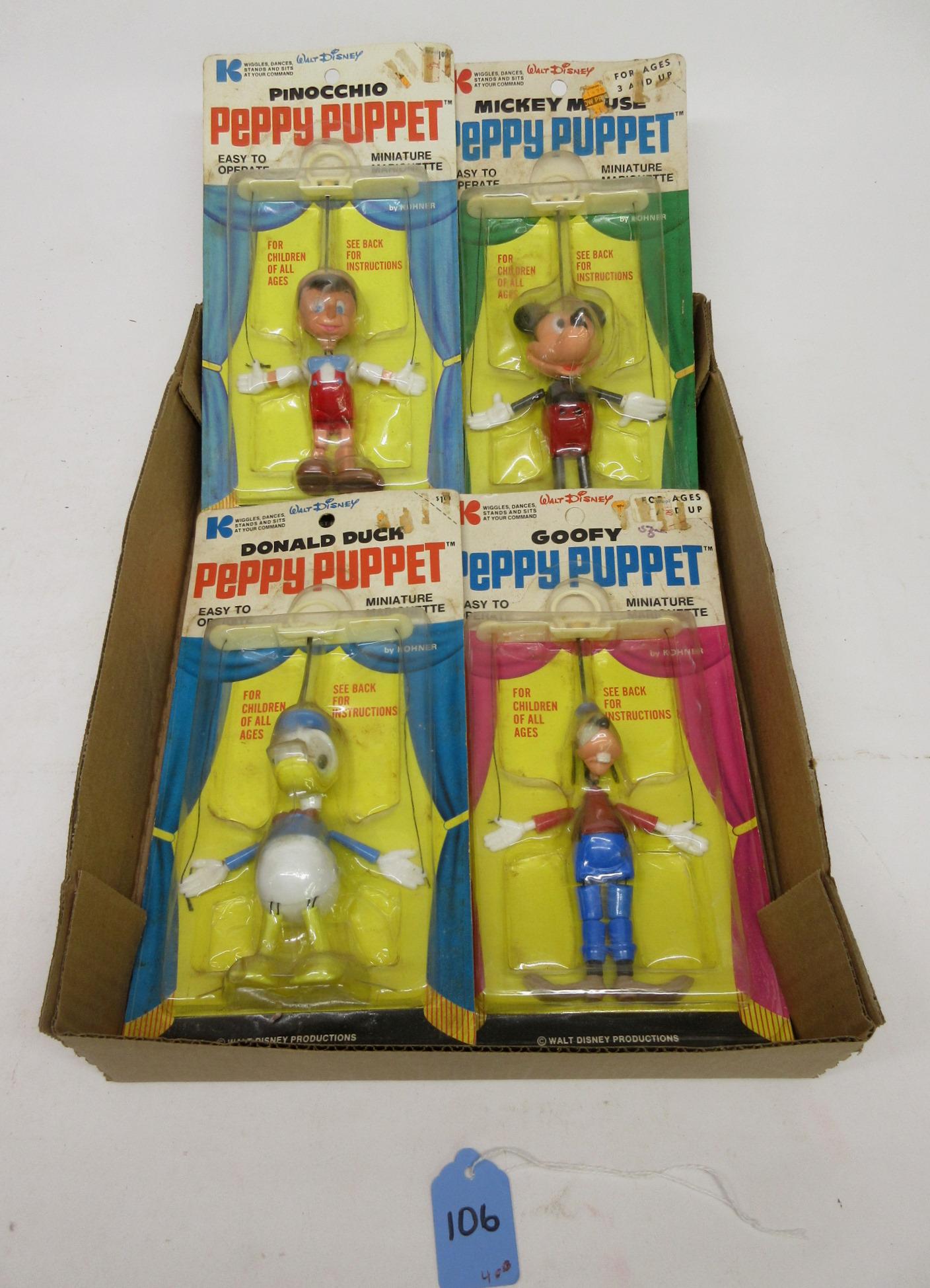 4 DIFFERENT KOHNER PEPPY PUPPETS ALL IN ORIG. PACK (1 of 1)