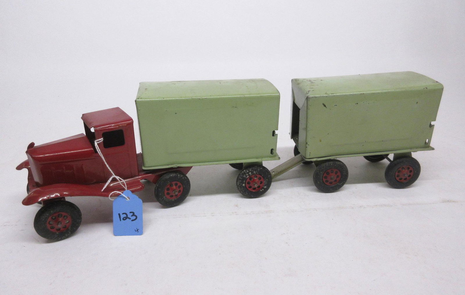 MARX GIRARD PRESSED STEEL DELIVERY TRUCK W/ PUP (1 of 1)