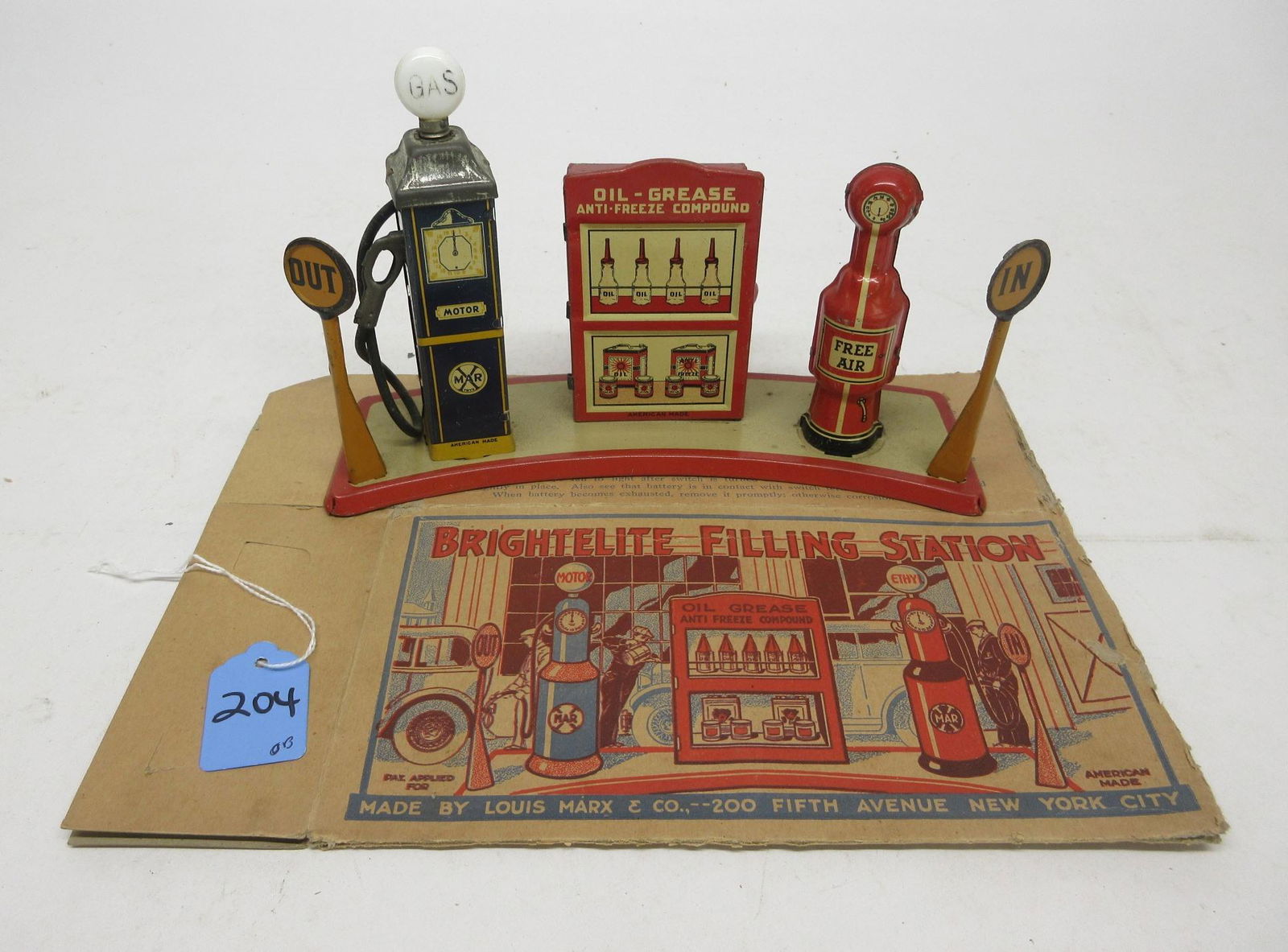 MARX BRIGHT LIGHT FILLING STATION W/PARTIAL OB (1 of 1)