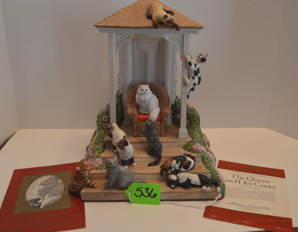FRANKLIN MINT - THE QUEEN AND HER COURT CAT TABLEAU: FRANKLIN MINT - THE QUEEN AND HER COURT CAT TABLEAU EDITION/SERIES: 10 INCHES