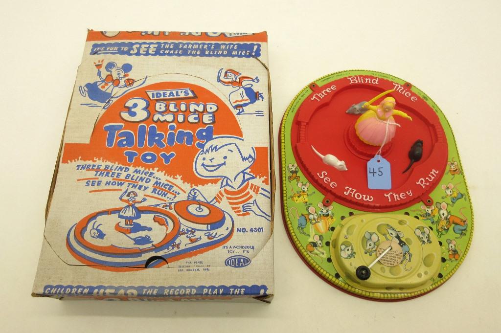 IDEAL "3 BLIND MICE" TALKING TOY OB: IDEAL "3 BLIND MICE" TALKING TOY OB