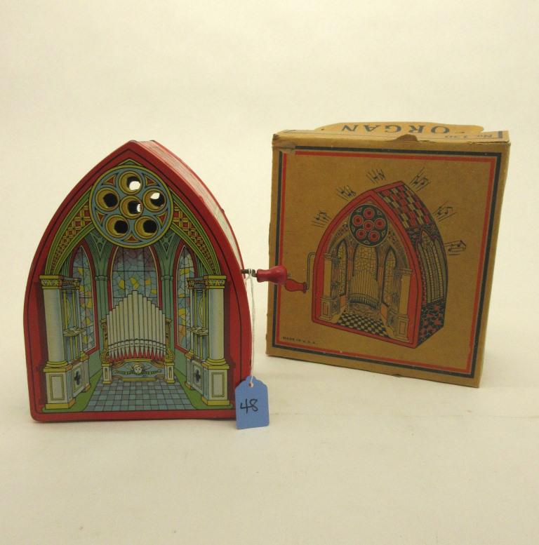 CHEIN #130 WIND-UP ORGAN TIN TOY OB (1 of 3)