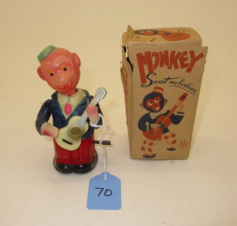 MONKEY SWEET MELODEAN CELLULOID WIND-UP PARTIAL OB (1 of 3)