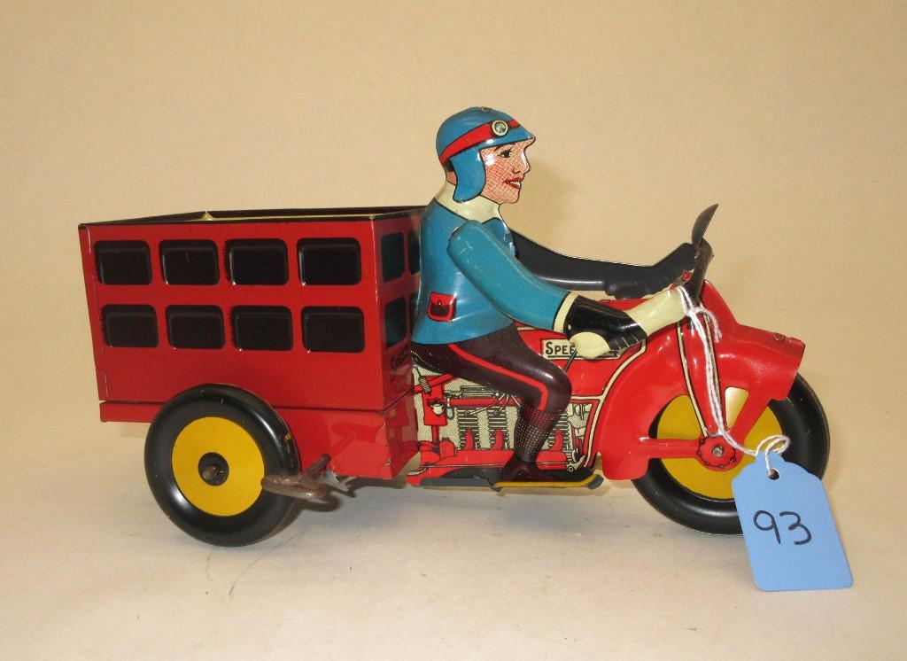 MARX SPEEDY DELIVERY MOTORCYCLE TIN WIND-UP (1 of 5)