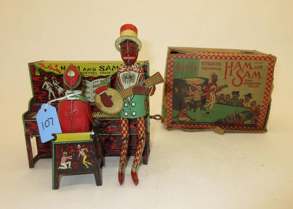 STRAUSS HAM & SAM MECHANICAL TOY W/ PARTIAL OB (1 of 8)