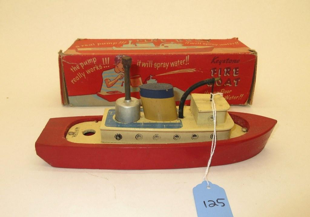 KEYSTONE WOODEN WATER PUMPING BOAT - PARTIAL OB (1 of 4)