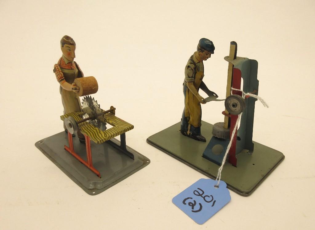 (2) MARX & OTHER BELT DRIVEN TIN MECH TOYS (1 of 3)