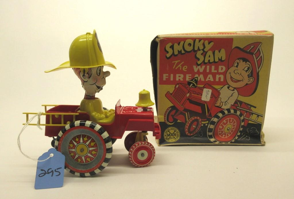 MARX SMOKY SAM THE WILD FIREMAN WIND-UP PARTIAL OB (1 of 4)