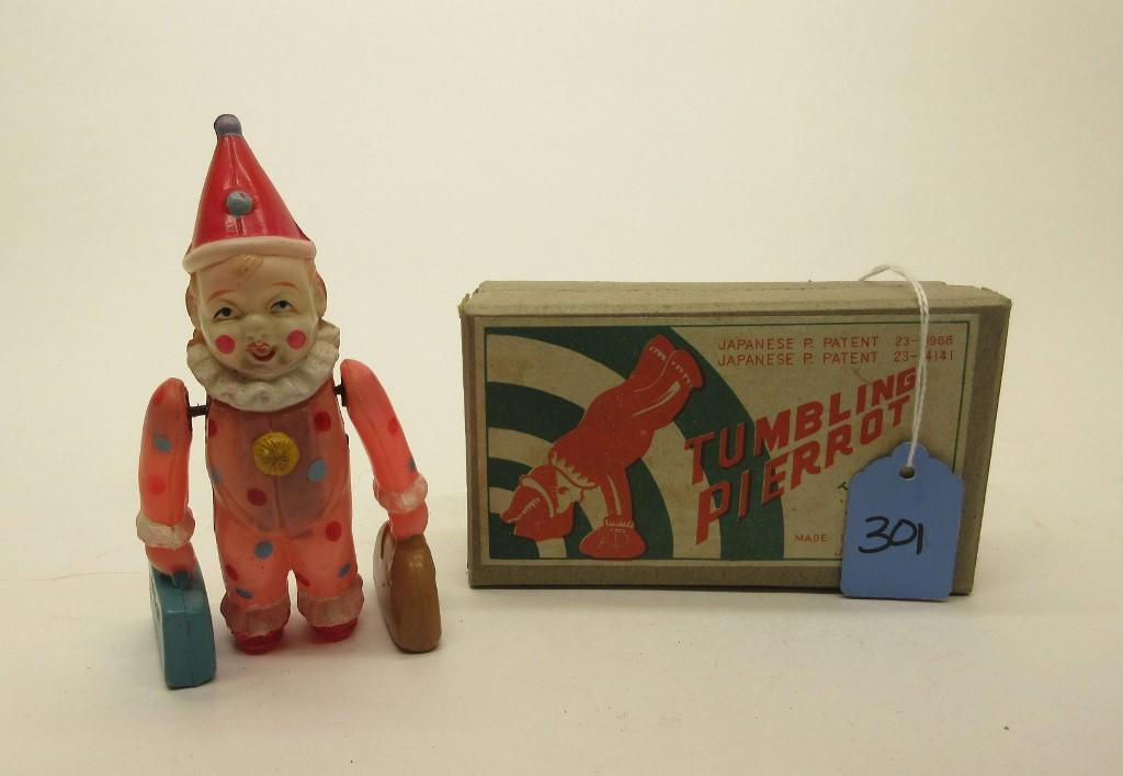TUMBLING PIERROT CELLULOID WIND-UP OB (1 of 4)