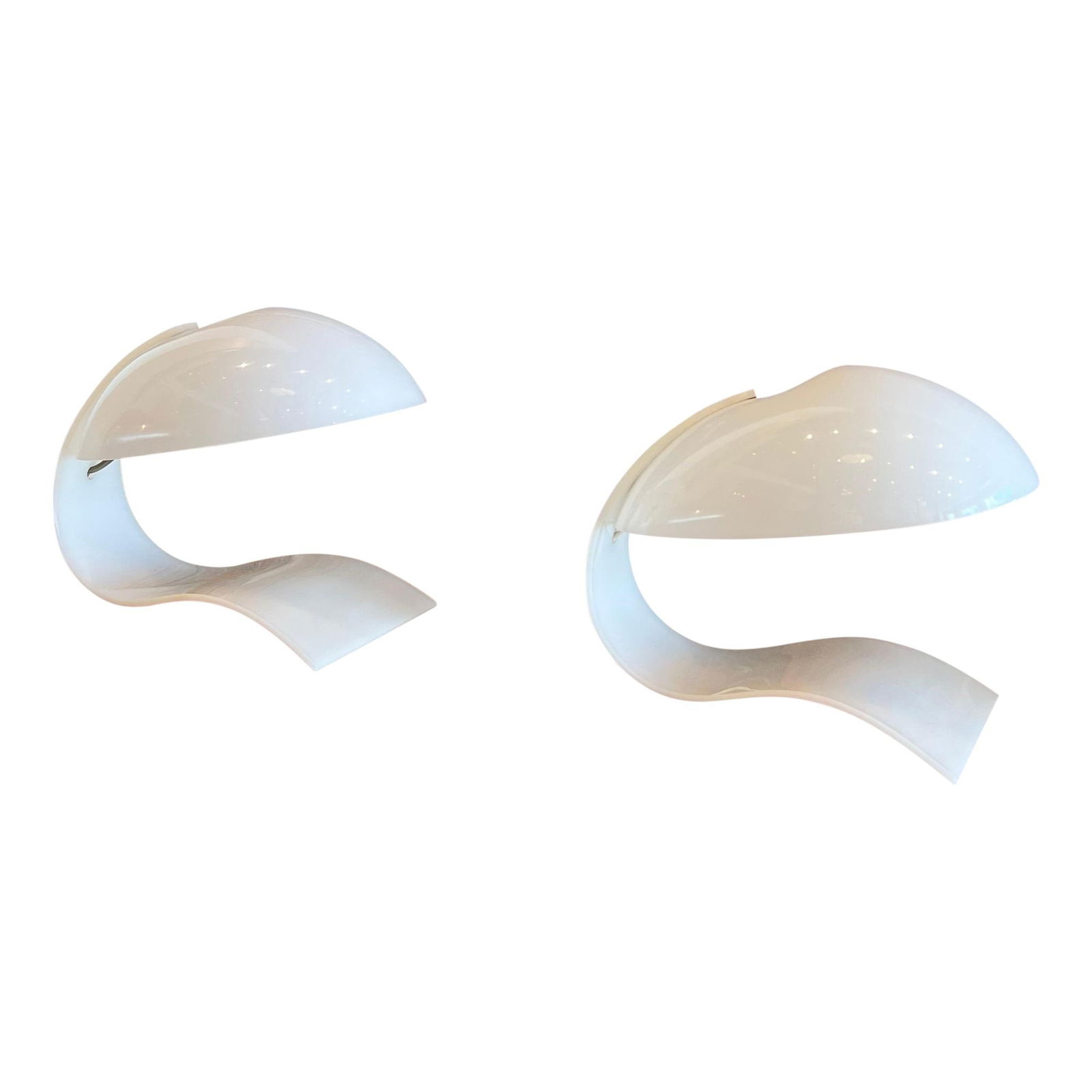 Pair of White Plastic Italian Mod Table Lamps (1 of 4)