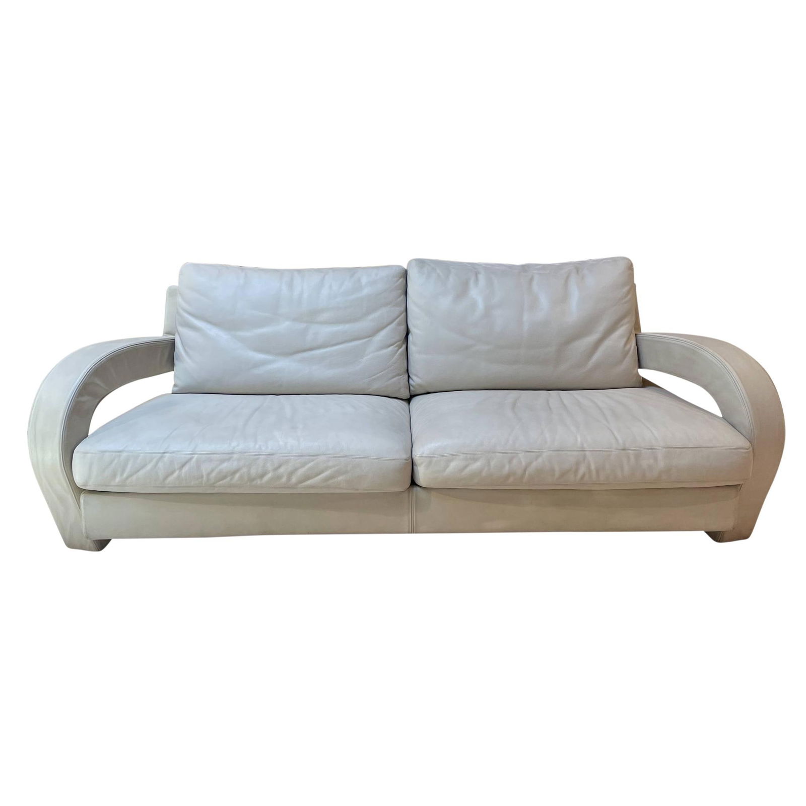 Postmodern B&B Italia White Leather Sofa (1 of 4)