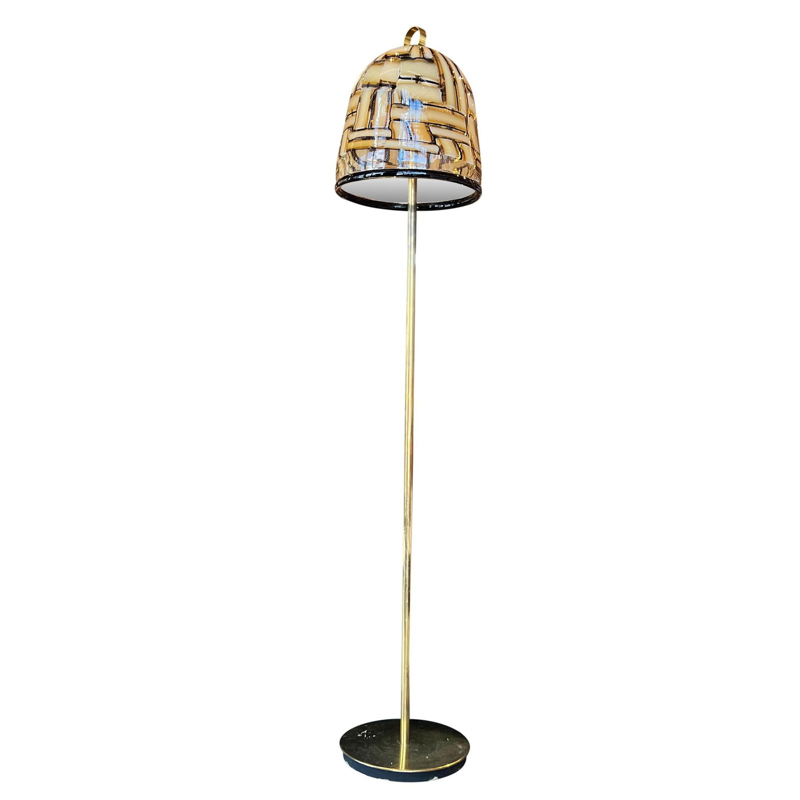 Italian Glass Shade Floor Lamp (1 of 3)