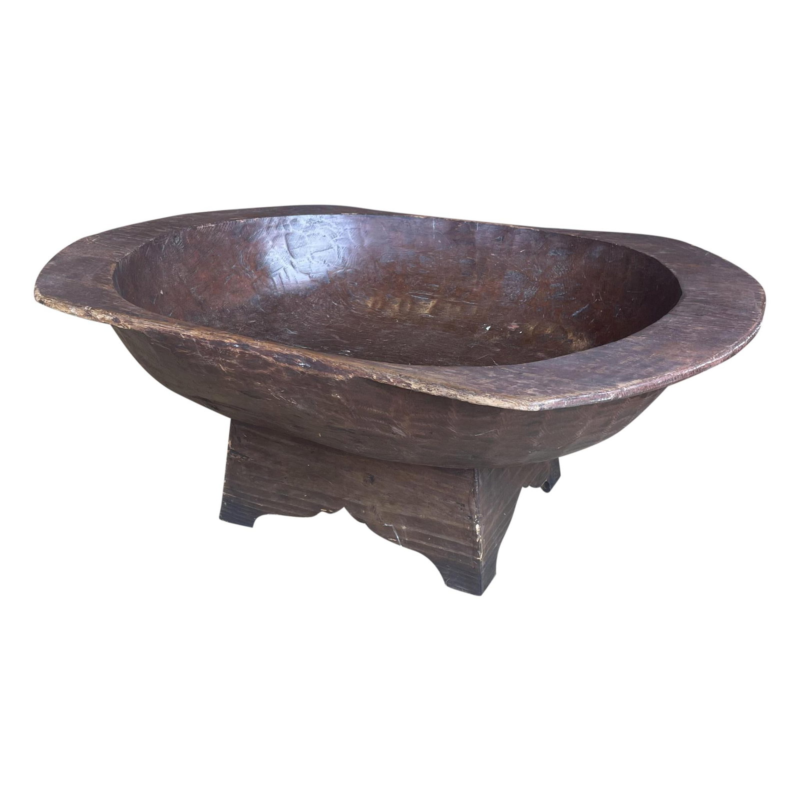 French Rustic Wood Basin: French Rustic Wood Basin. Antique