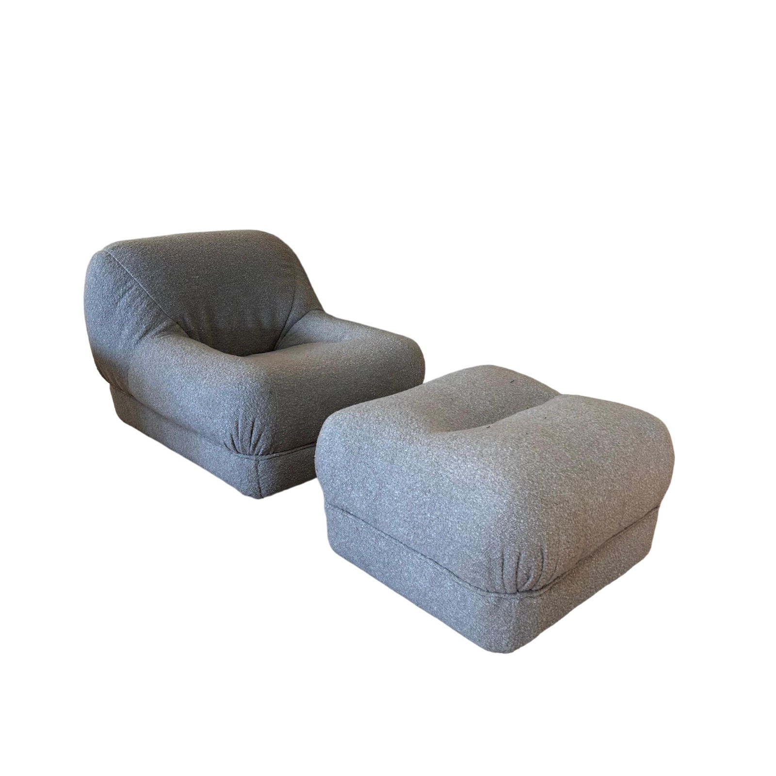 Upholstered Italian Chair and Ottoman (1 of 3)