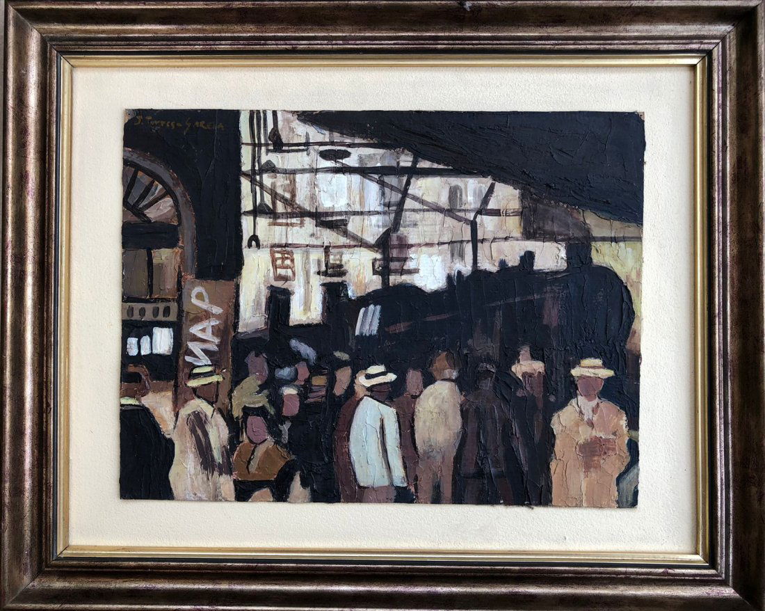 Joaquin Torres Garcia(Oil on Cardboard Signed Painting) 35 x 26.5Cm in the style of (1 of 8)