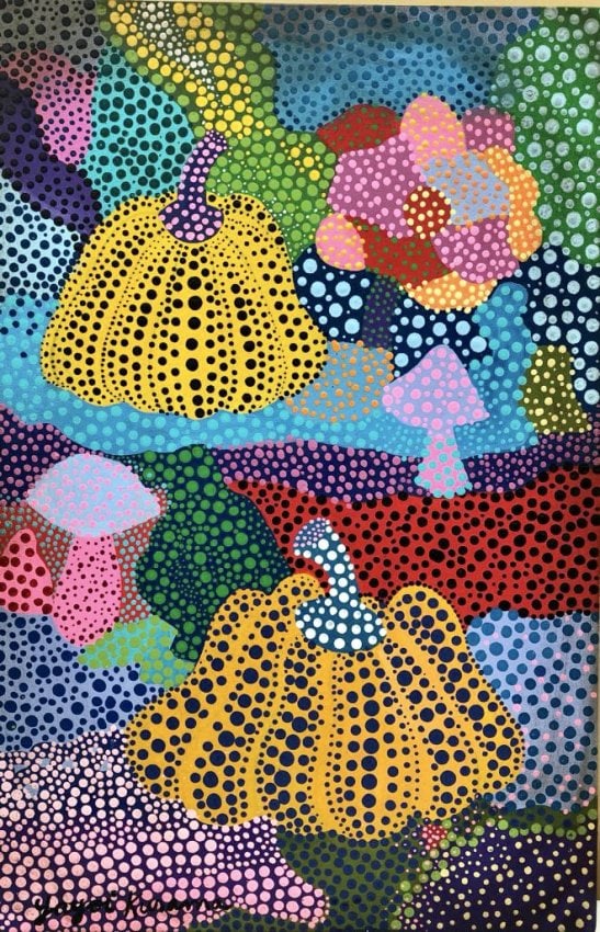 Yayoi Kusama (Oil on canvas) Frameless 60x40cm In The Style Of (1 of 6)