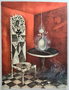 Leonora Carrington ORIGINAL ENGRAVED 80x60cm: Original Certified ENGRAVED and signed Leonora Carrington England, (April 6, 1917-Mexico City, May 25, 2011) Mary Leonora Carrington OBE was a British-born Mexican artist, surrealist painter, and nove