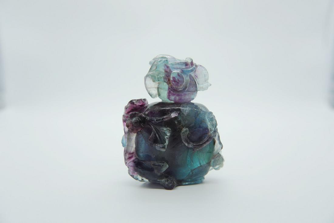Fluorite rainbow flower shaped probably snuff bottle (1 of 11)