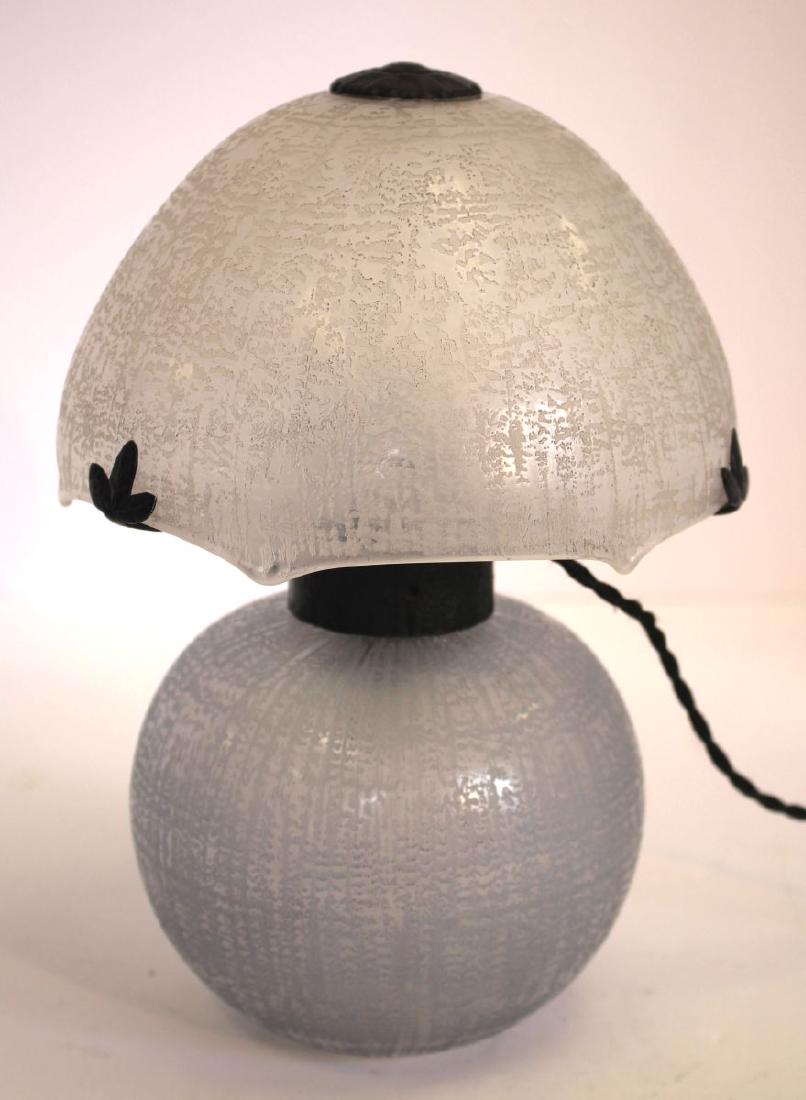 Art Deco sgnd Daum Nancy ca 1920's-30's acid etched: Art Deco sgnd Daum Nancy ca 1920's-30's acid etched boudoir lamp - professionally rewired -