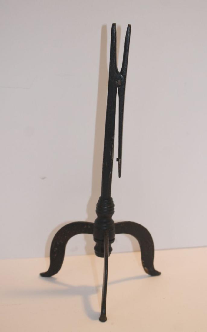 antique iron betty lamp lighting device - 11 1/4" tall: antique iron betty lamp lighting device - 11 1/4" tall