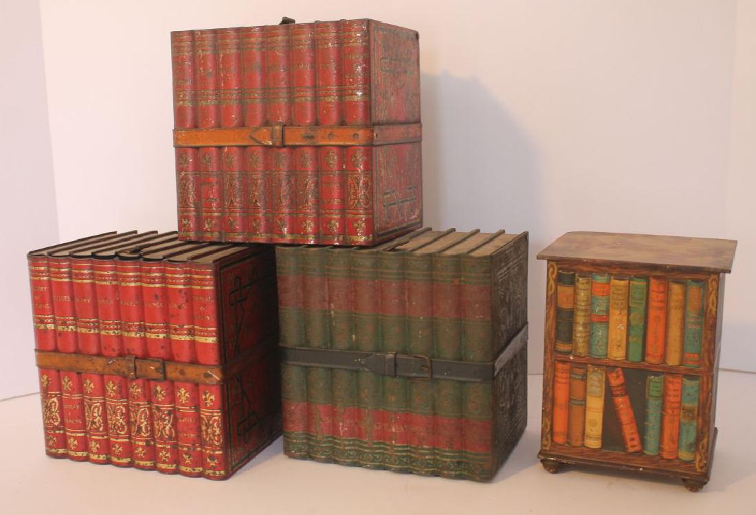 lot of 4 Huntley & Palmer book form biscuit tins -: lot of 4 Huntley & Palmer book form biscuit tins - approx 6" tall & 5"wide