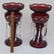 Beautiful pr of late Victorian ruby cut to clear - 2