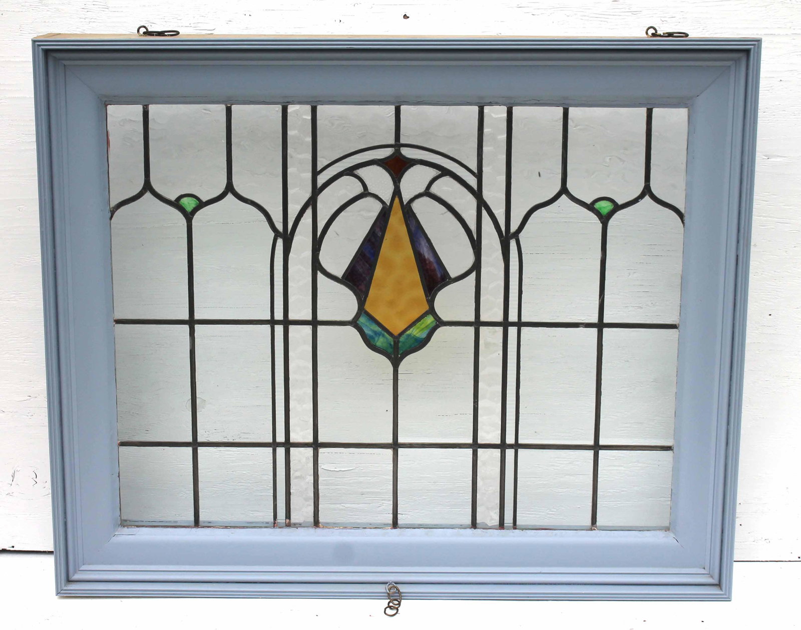Wonderful leaded/stained glass window - 40" x 48 1/2" -: Wonderful leaded/stained glass window - 40" x 48 1/2" - was hanging between the dining room and kitchen of the Western MA estate