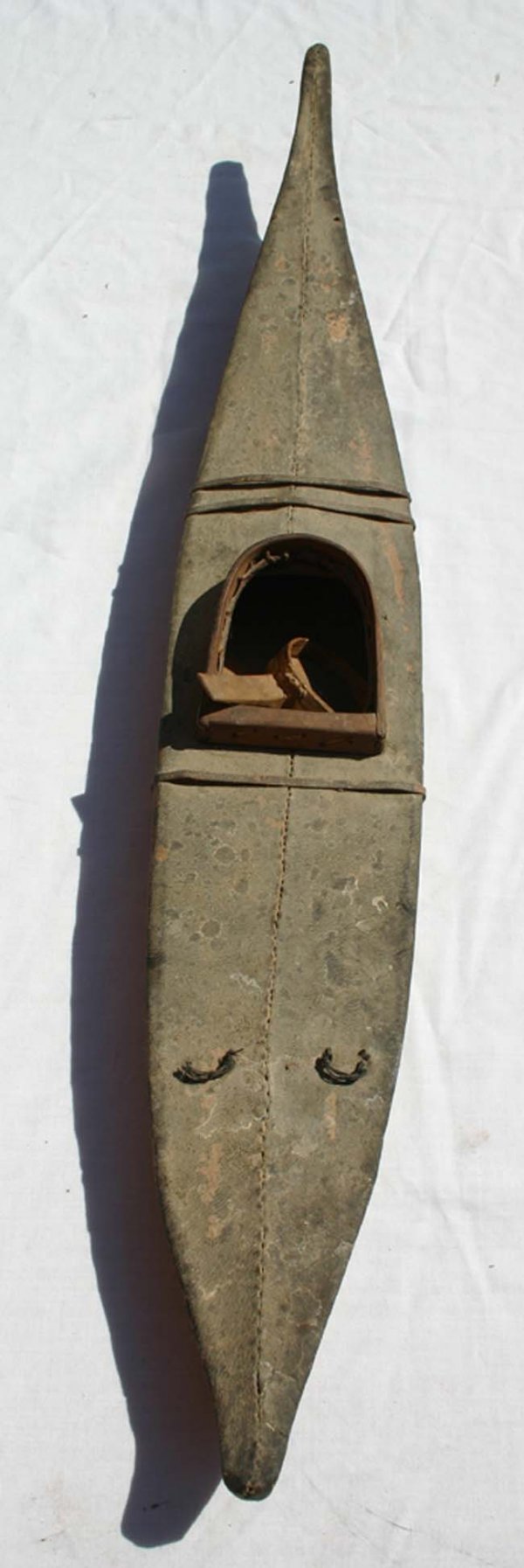 Rare Native American Inuit 26 1/2" long hide cove