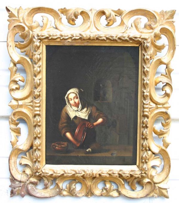 12x9 1/2 o/c in the manner of Caspar Netscher wom