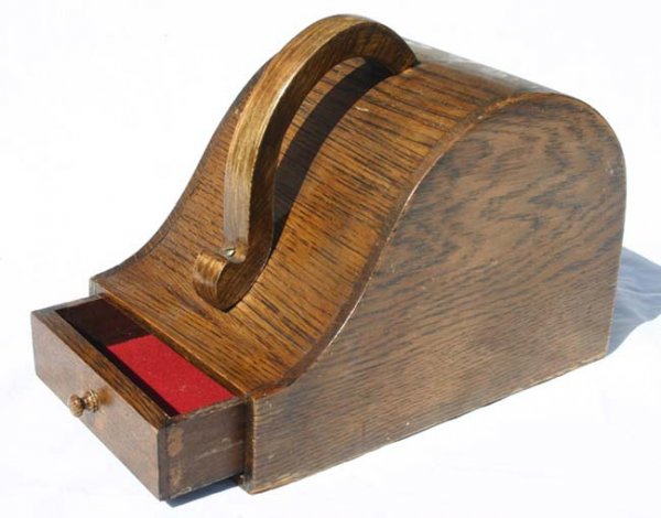 antique oak Masonic Lodge ballot box - 10" deep 