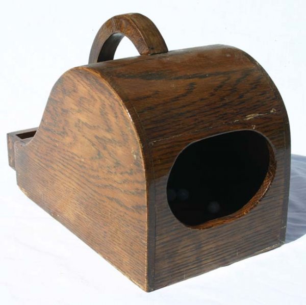 antique oak Masonic Lodge ballot box - 10" deep  - 2