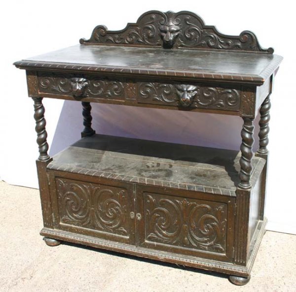 attrib Horner 2 drawer over 2 door oak server w l