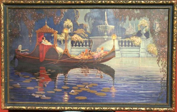 Art Deco period Packer print in orig frame