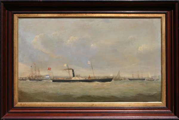 mid 19th C fine 18 1/4 x 30 o/c laid on panel Ang