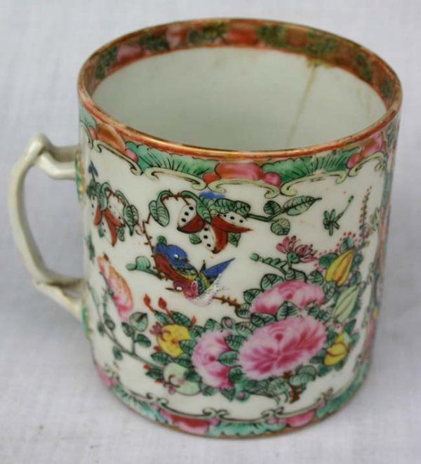 19th C Rose Medallion rare size 4 1/4" tall x 5" - 3