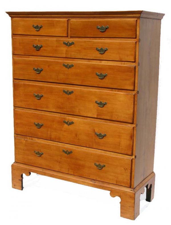 New London County CT QA ca 1760 6 drawer tall che
