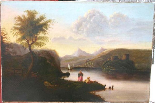 Exceptional 19thC unsgnd 21x31 o/c Hudson River