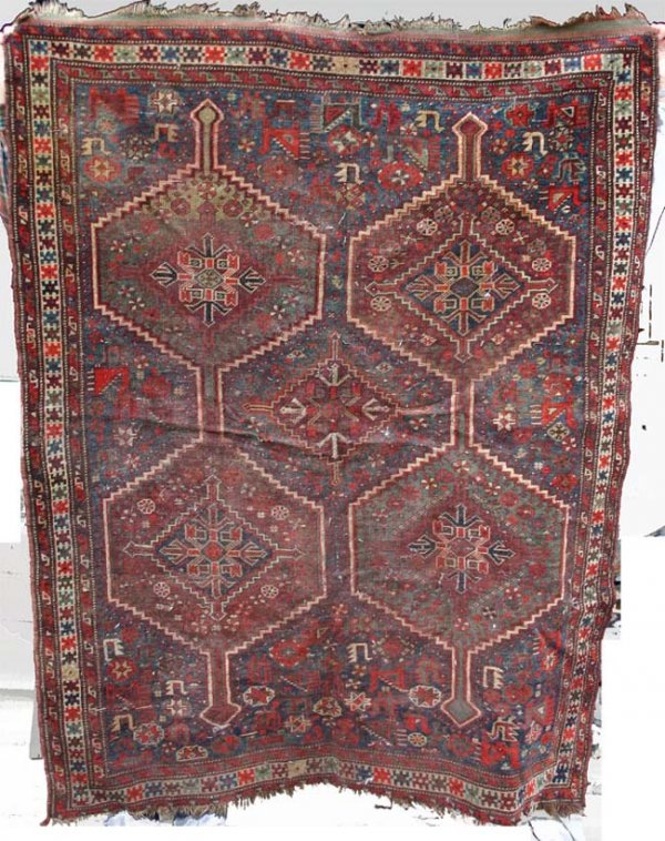 5'10" x 4'7" antique Oriental Rug