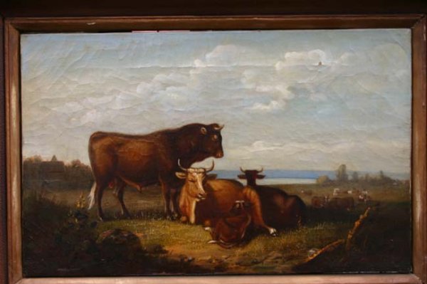 Ernest Lotichius 10x16 o/c cows in riverside land