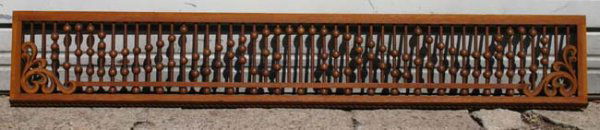 Victorian oak 5' long stick & ball fretwork archi: Victorian oak 5' long stick & ball fretwork architectural panel