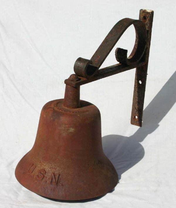 US Navy cast iron bell made by Harvard Lock Co