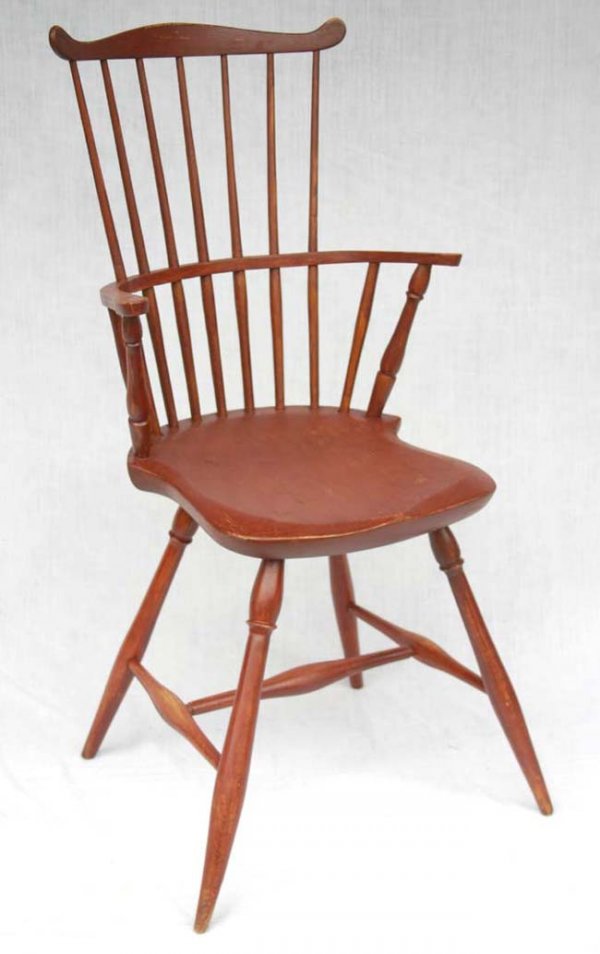 rare form period Windsor fan back desk armchair f