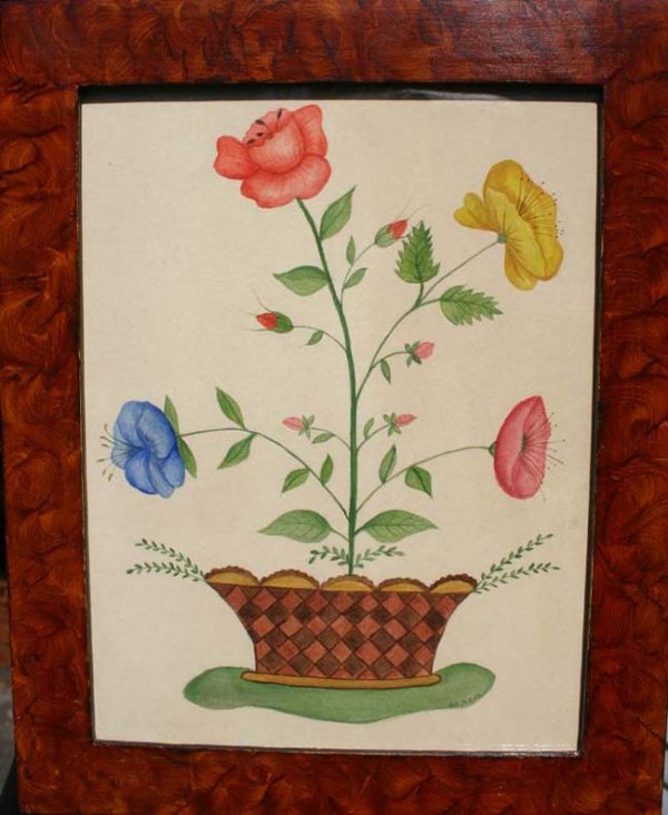 Evelyn S. Dubiel 8 1/2 x 6 1/4 w/c "Floral Folk A