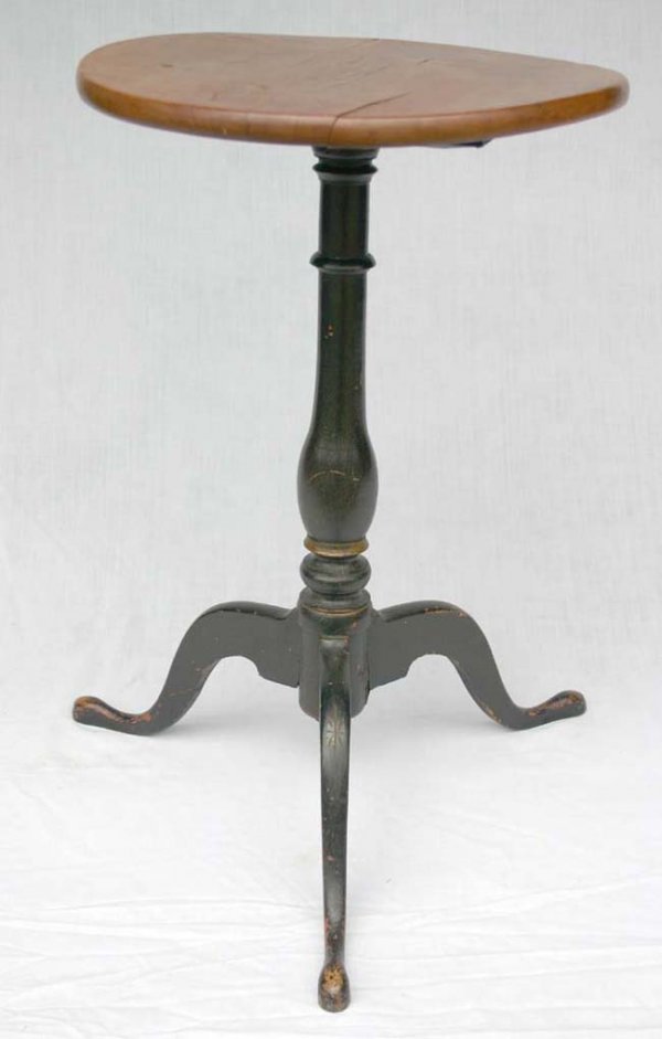 period New England maple snake ft candlestand w o