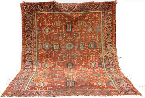 9'2" x 12' antique Heriz Oriental Rug