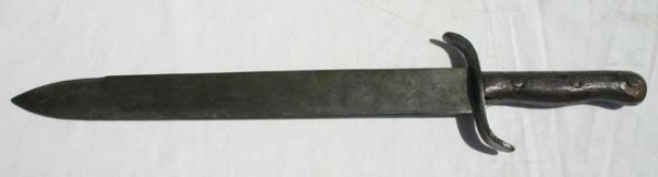 lg military style Bowie knife w S guard - touch mar